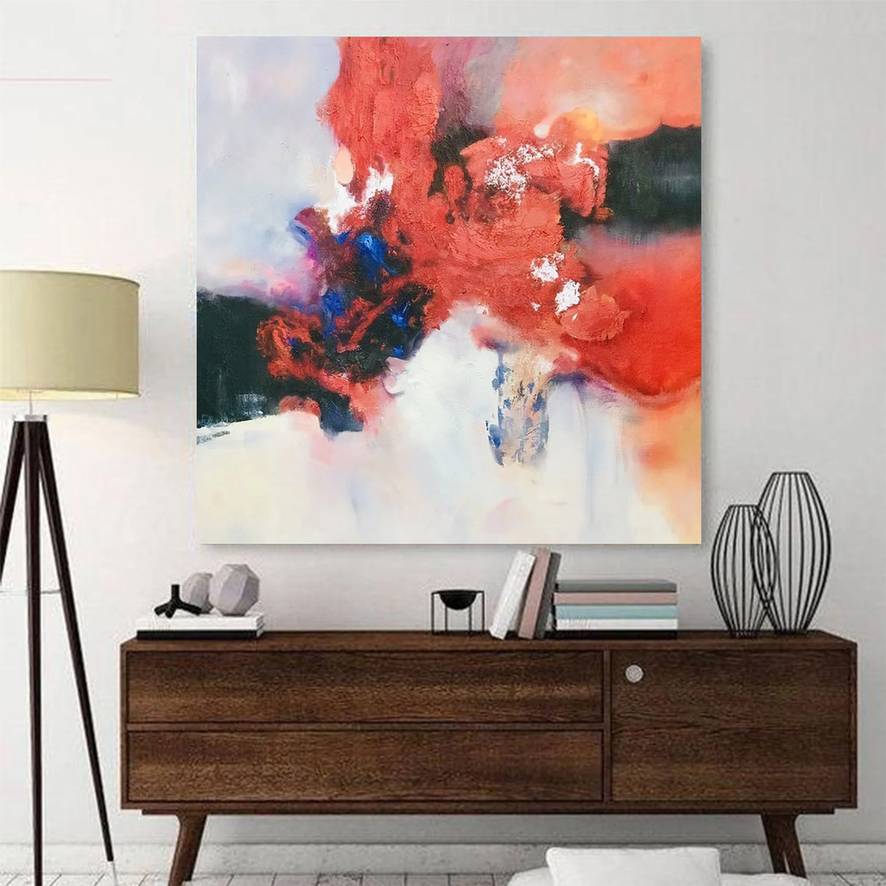 Modern Dining Entryway - oversized boho wall art for living room